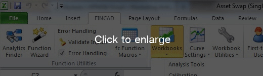 FINCAD Analytics Suite's workbook